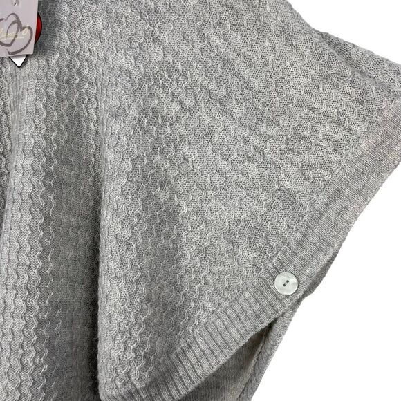 Bianca B Alpaca Mohair‎ Wool Blend Grey Cable Knit Poncho Size S/M NEW - Picture 6 of 13